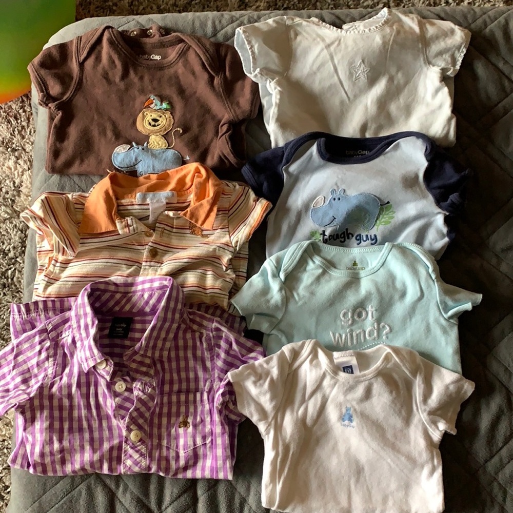 Set of 7 boys onesie tops (Gap & Janie & Jack)